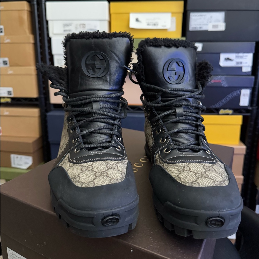 Gucci Leather Monogram Boots - Picture 8 of 12